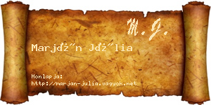 Marján Júlia névjegykártya